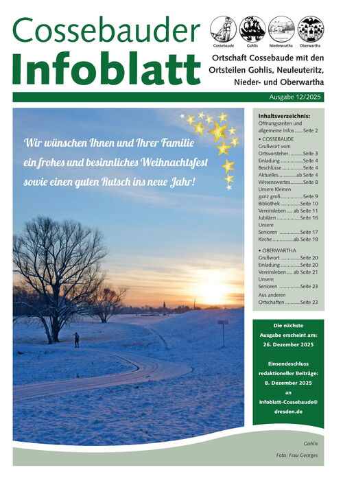 Cossebauder Infoblatt Ausgabe 12/2025