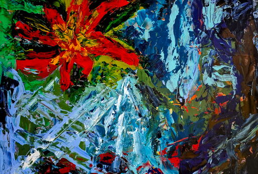 Sylke Klepsch - Farbenvielfalt - Blume oben links