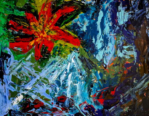 Sylke Klepsch - Farbenvielfalt - Blume oben links